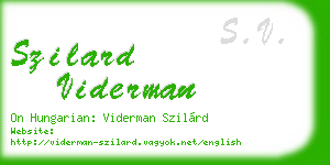 szilard viderman business card